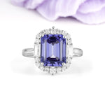 Unique & Classic 4-Prong Emerald Cut Tanzanite Engagement Ring - Additional view