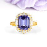 Unique & Classic 4-Prong Emerald Cut Tanzanite Engagement Ring - Additional view