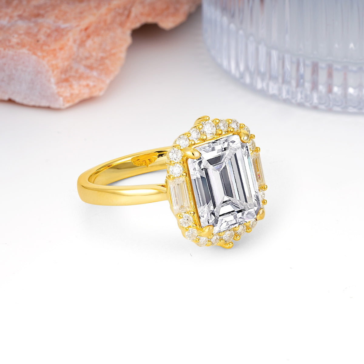 Unique & Classic 4-Prong Emerald Cut Lab Diamond Engagement Ring - Additional view