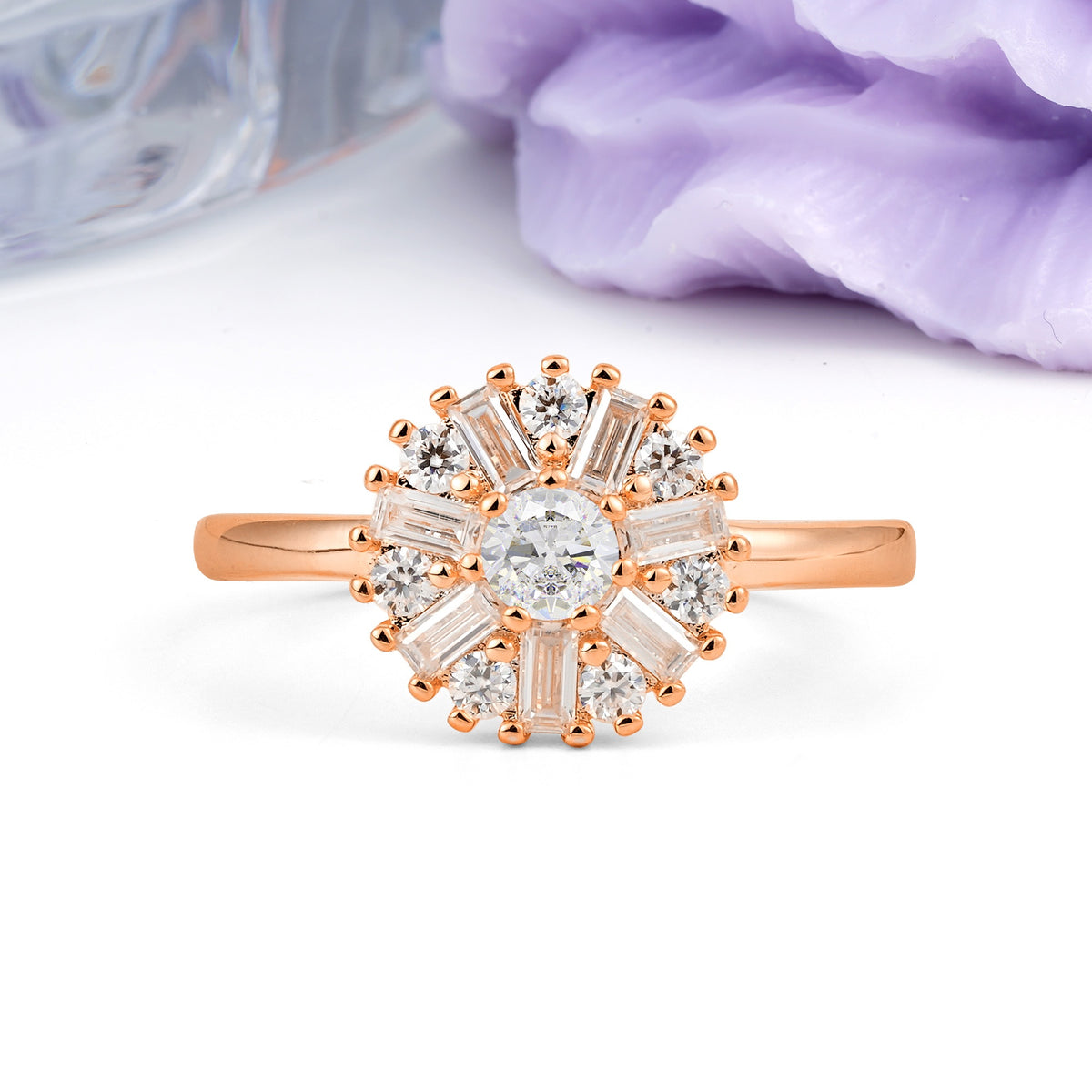 Classic Luxury 7-Prong Round Cut Moissanite Engagement Ring - Additional view