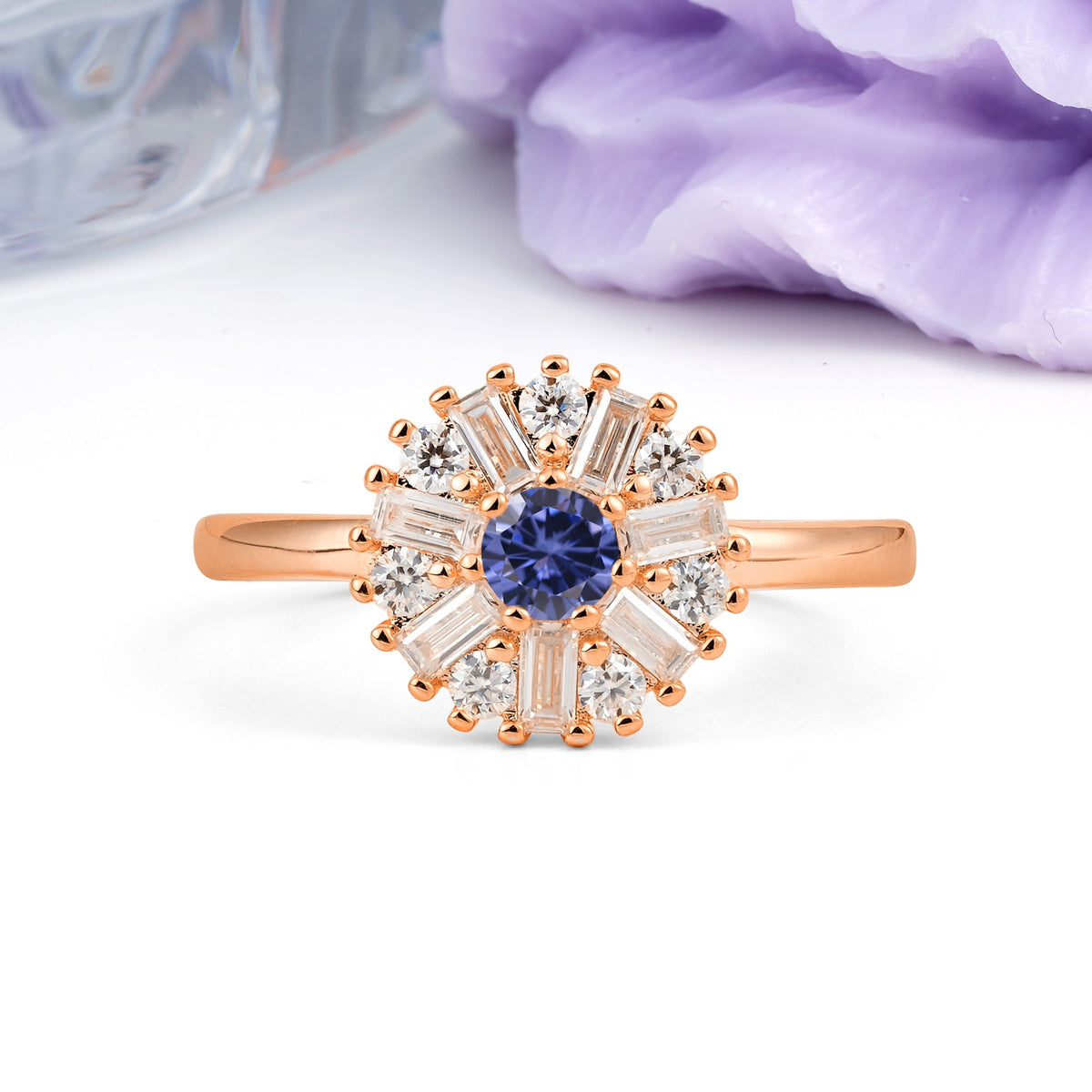 Classic Luxury 7-Prong Round Cut Tanzanite Engagement Ring - Additional view