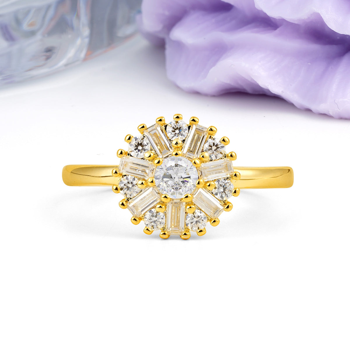 Classic Luxury 7-Prong Round Cut Moissanite Engagement Ring - Additional view