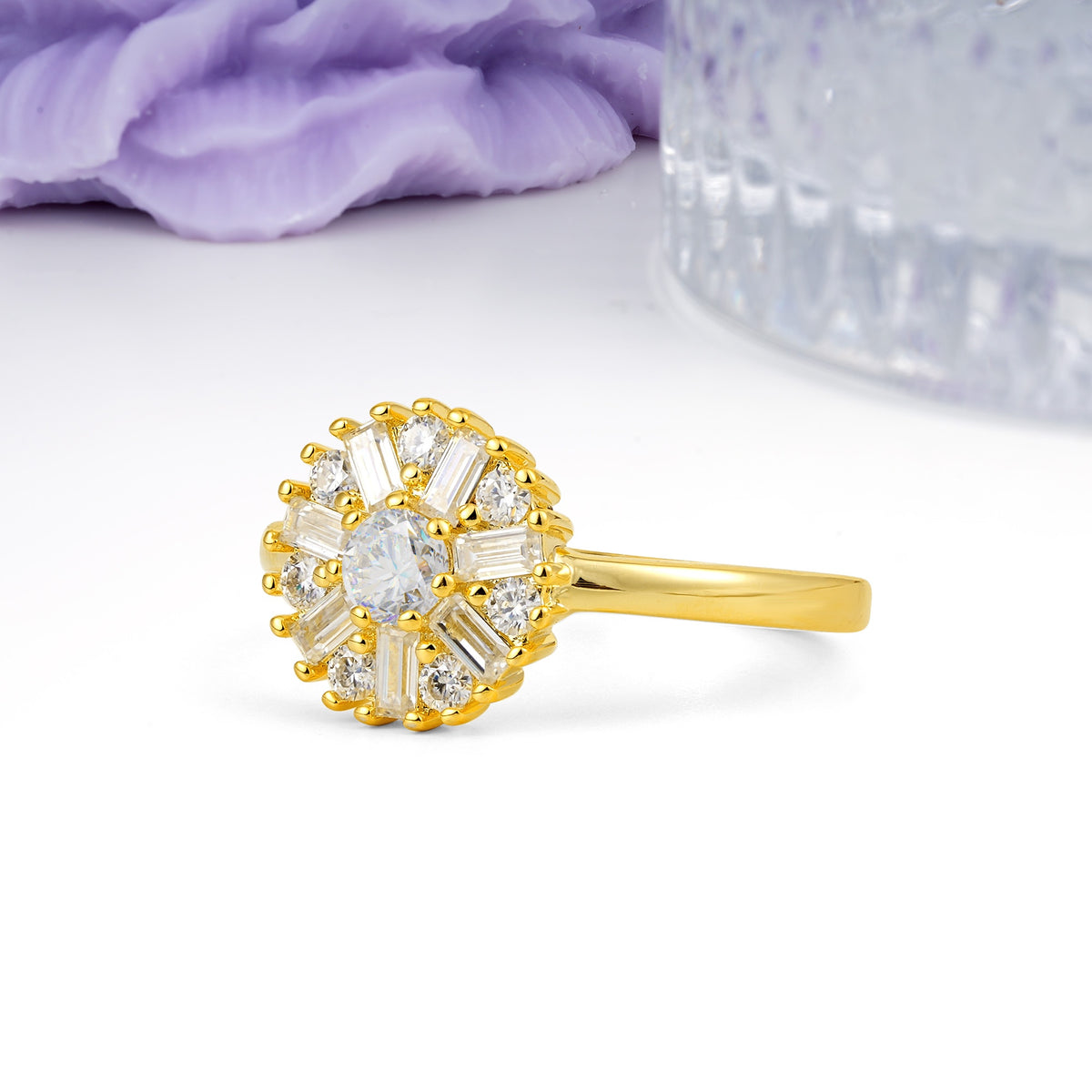 Classic Luxury 7-Prong Round Cut Moissanite Engagement Ring - Additional view
