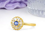Classic Luxury 7-Prong Round Cut Sapphire Engagement Ring - Additional view