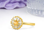 Classic Luxury 7-Prong Round Cut Citrine Engagement Ring - Additional view