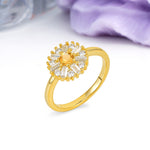 Classic Luxury 7-Prong Round Cut Citrine Engagement Ring - Additional view