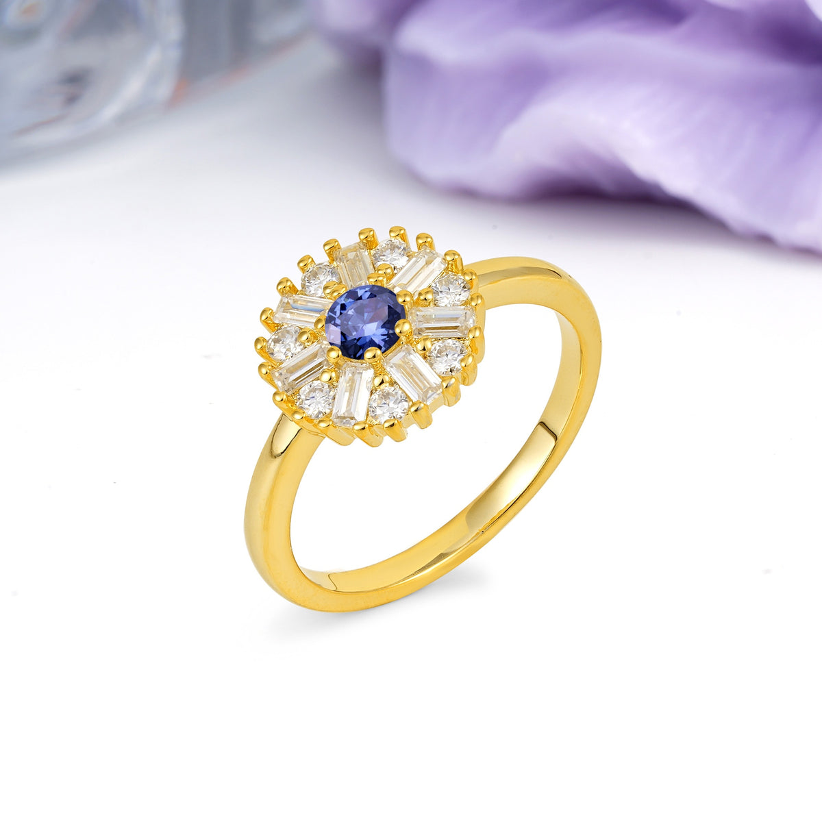 Classic Luxury 7-Prong Round Cut Tanzanite Engagement Ring - Additional view