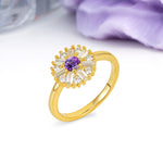 Classic Luxury 7-Prong Round Cut Amethyst Engagement Ring - Additional view