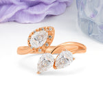Captivating Pave Multi Pear Cut Twist Moissanite Wedding Ring - Additional view