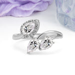 Captivating Pave Multi Pear Cut Twist Lab Diamond Wedding Ring - Additional view
