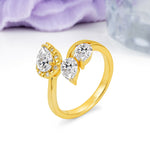 Captivating Pave Multi Pear Cut Twist Lab Diamond Wedding Ring - Additional view