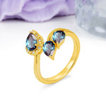 Captivating Pave Multi Pear Cut Twist Alexandrite Wedding Ring - Additional view
