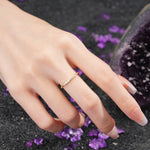Distinctive 4 Prong Round Cut Moissanite Wedding Ring - Additional view