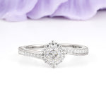 Classic Pavé-Set, Luxurious 4-Prong Round Cut Moissanite Engagement Ring - Additional view