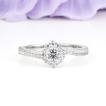 Classic Pavé-Set, Luxurious 4-Prong Round Cut Lab Diamond Engagement Ring - Additional view