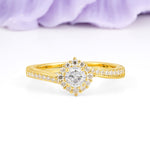 Classic Pavé-Set, Luxurious 4-Prong Round Cut Moissanite Engagement Ring - Additional view