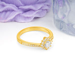 Classic Pavé-Set, Luxurious 4-Prong Round Cut Moissanite Engagement Ring - Additional view