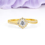 Classic Pavé-Set, Luxurious 4-Prong Round Cut Lab Diamond Engagement Ring - Additional view
