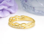 Unique Crown-Twisted Round Cut Moissanite Wedding Ring - Additional view