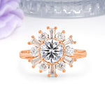 Unique Luxurious 4-Prong Round Cut Lab Diamond Engagement Ring - Additional view
