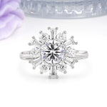 Unique Luxurious 4-Prong Round Cut Lab Diamond Engagement Ring - Additional view