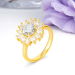 Unique Luxurious 4-Prong Round Cut Moissanite Engagement Ring - Additional view