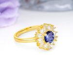 Unique Luxurious 4-Prong Round Cut Tanzanite Engagement Ring - Additional view