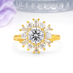 Unique Luxurious 4-Prong Round Cut Lab Diamond Engagement Ring - Additional view