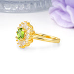 Unique Luxurious 4-Prong Round Cut Peridot Engagement Ring - Additional view