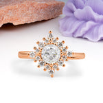 Distinctive 4 Prong Round Cut Moissanite Engagement Ring - Additional view