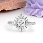 Distinctive 4 Prong Round Cut Moissanite Engagement Ring - Additional view