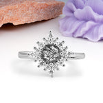 Distinctive 4 Prong Round Cut Black Rutilated Quartz Engagement Ring - Additional view