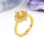 Distinctive 4 Prong Round Cut Citrine Engagement Ring - Additional view