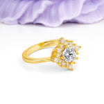 Distinctive 4 Prong Round Cut Lab Diamond Engagement Ring - Additional view