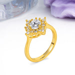 Distinctive 4 Prong Round Cut Lab Diamond Engagement Ring - Additional view