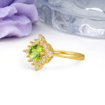 Distinctive 4 Prong Round Cut Peridot Engagement Ring - Additional view