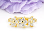 Luxurious Flower-Shaped Round-Cut Moissanite Wedding Ring - Additional view