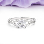 Classic Twisted 4-Prong Round Cut Moissanite Engagement Ring - Additional view