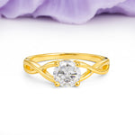 Classic Twisted 4-Prong Round Cut Moissanite Engagement Ring - Additional view