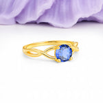 Classic Twisted 4-Prong Round Cut Sapphire Engagement Ring - Additional view