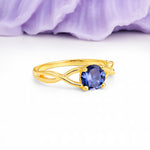 Classic Twisted 4-Prong Round Cut Tanzanite Engagement Ring - Additional view