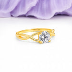 Classic Twisted 4-Prong Round Cut Lab Diamond Engagement Ring - Additional view