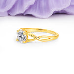 Classic Twisted 4-Prong Round Cut Lab Diamond Engagement Ring - Additional view