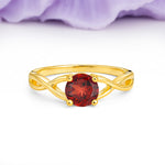 Classic Twisted 4-Prong Round Cut Garnet Engagement Ring - Additional view