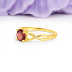 Classic Twisted 4-Prong Round Cut Garnet Engagement Ring - Additional view
