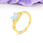 Classic Twisted 4-Prong Round Cut Moonstone Engagement Ring - Additional view