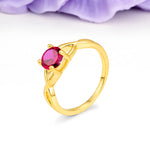 Classic Twisted 4-Prong Round Cut Ruby Engagement Ring - Additional view