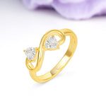 Unique Intertwined 3 Prong Double Heart Cut Moissanite Engagement Ring - Additional view