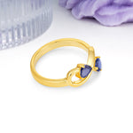 Unique Intertwined 3 Prong Double Heart Cut Tanzanite Engagement Ring - Additional view