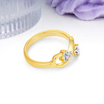 Unique Intertwined 3 Prong Double Heart Cut Lab Diamond Engagement Ring - Additional view